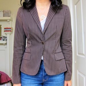 Theory brown pinstriped blazer (size 8)